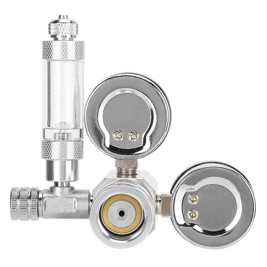 CO2 Generator System Kit CO2 Regulator Aquarium Dual Gauge Display with Bubble Counter and Check Valve Aquarium DIY