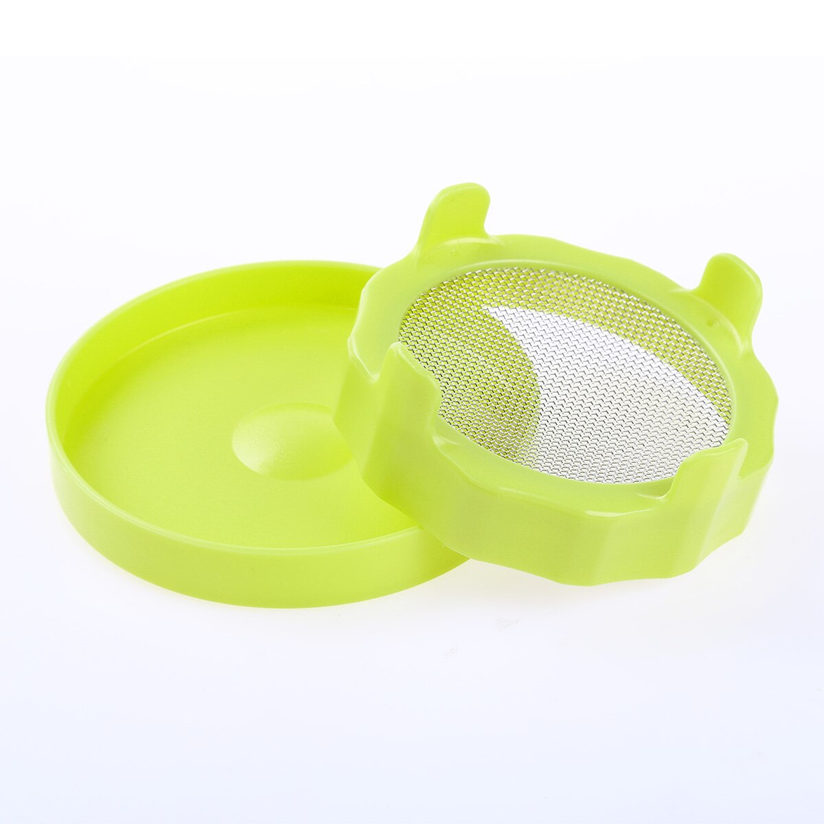 Plastic Brede Mond Mason Jar Zaad Kiemen Deksels Rvs Mesh Deksels Met Plastic Water Lade Voor Maken Organische Spruit
