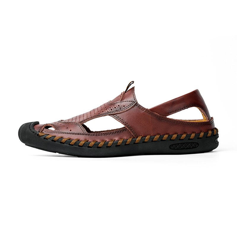 Été herren sommer hommes baskets confort zapatillas décontracté taille schuhe ete sandles homme hommes sandale heren: Dark brown / 44
