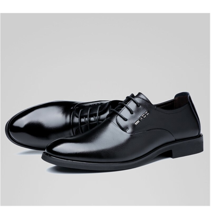 Klassiske kjole sko formelle bryllup sko mænd slip on office oxford sko til mænd sort sommer