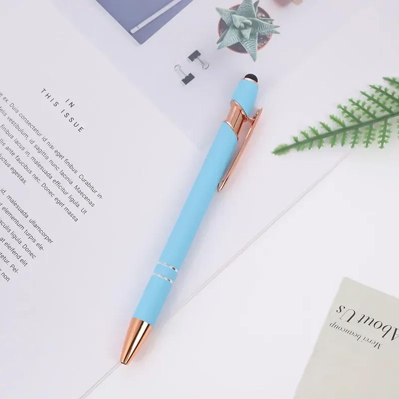 50 Stück leere Metallstifte, Aluminium-Kugelschreiber, Multifunktionsstift, Geschenkstifte: Blau