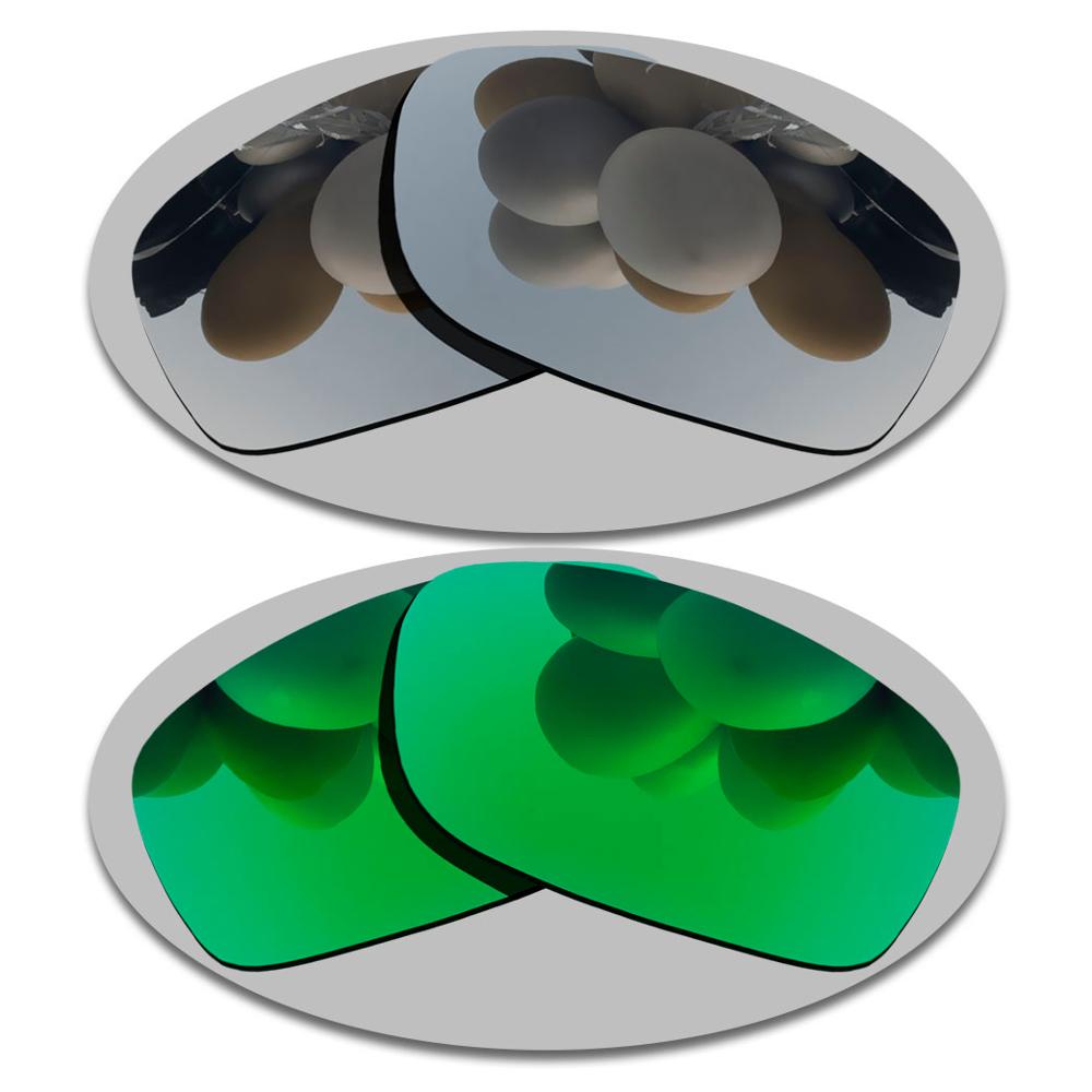 Gepolariseerde Zonnebril Vervanging Lenzen Voor-Fives Squared OO9238 Frame-Vele Variëteiten: Silver-Green