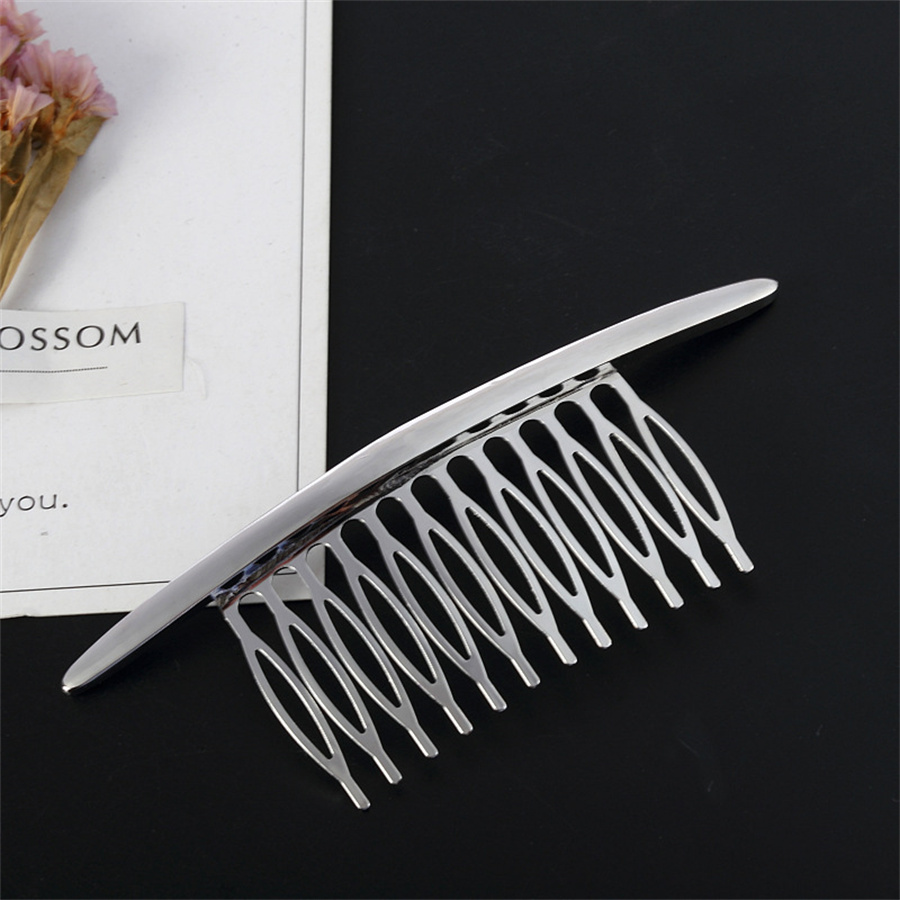 Korean Hair Side Combs French Hair Comb Straight Teeth Hair Clip Comb Twist Hair Comb Bridal Wedding Veil Comb Hair Accessories: Lavender