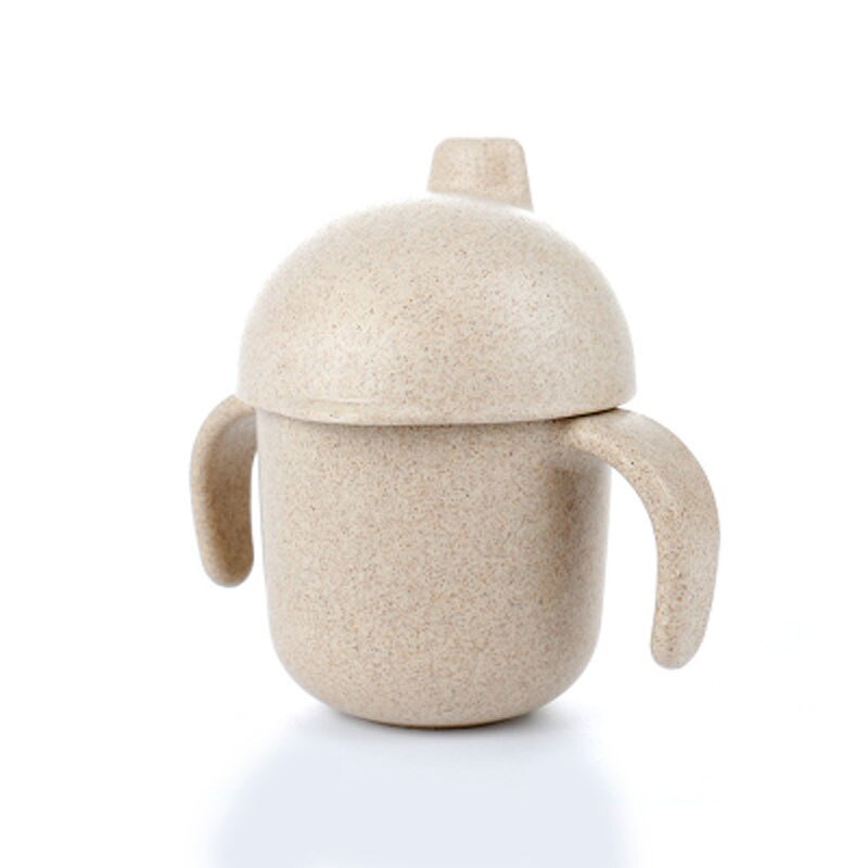 ¡Libre de BPA! Vasos pijos Para bebés de PP de grado alimenticio de 240 ML, taza Para aprender a beber con asa Para bebés, mango de vaso Para beber: Beige