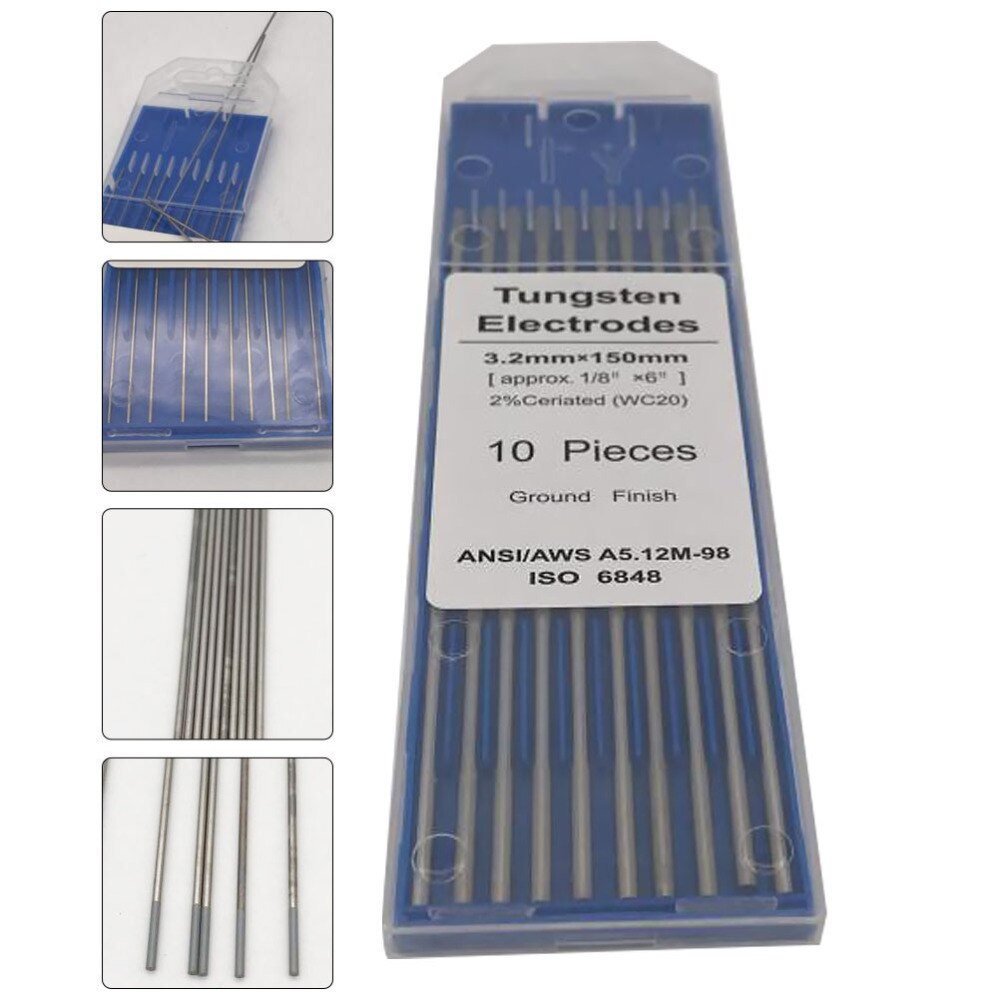 1 Pack Tungsten Electrodes Ceriated Ground Finish Welding Rods Welding Electrode for Arc Welding TIG: Silver
