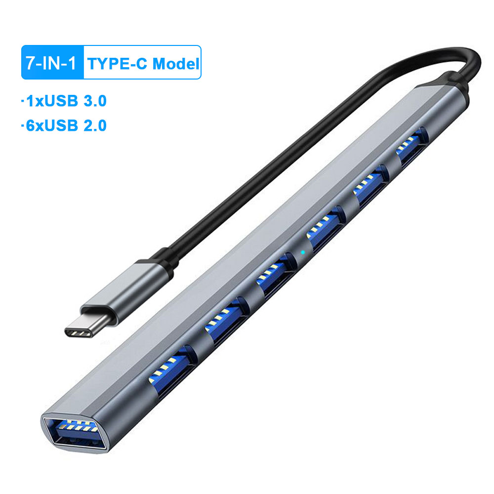 5-portowa stacja dokująca USB C typu C do HDMI 4K/RJ45 100M Rozdzielacz USB 3.0 5 Gb/s Szybki adapter USB C HUB do laptopa Macbook: Niebieski