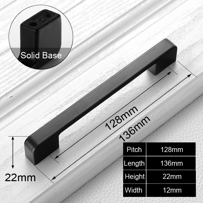 Black Aluminum Alloy Bedside Table Handle Minimalist Cabinet Pulls Furniture Hardware Wardrobe Cabinet Door Drawer Handles: Dark Cyan