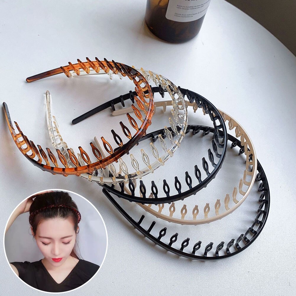 Men Women Unisex Hair Comb Zigzag Band Notched Headband Sport Headband Hairband Anti-slip Hairband For Face Washing