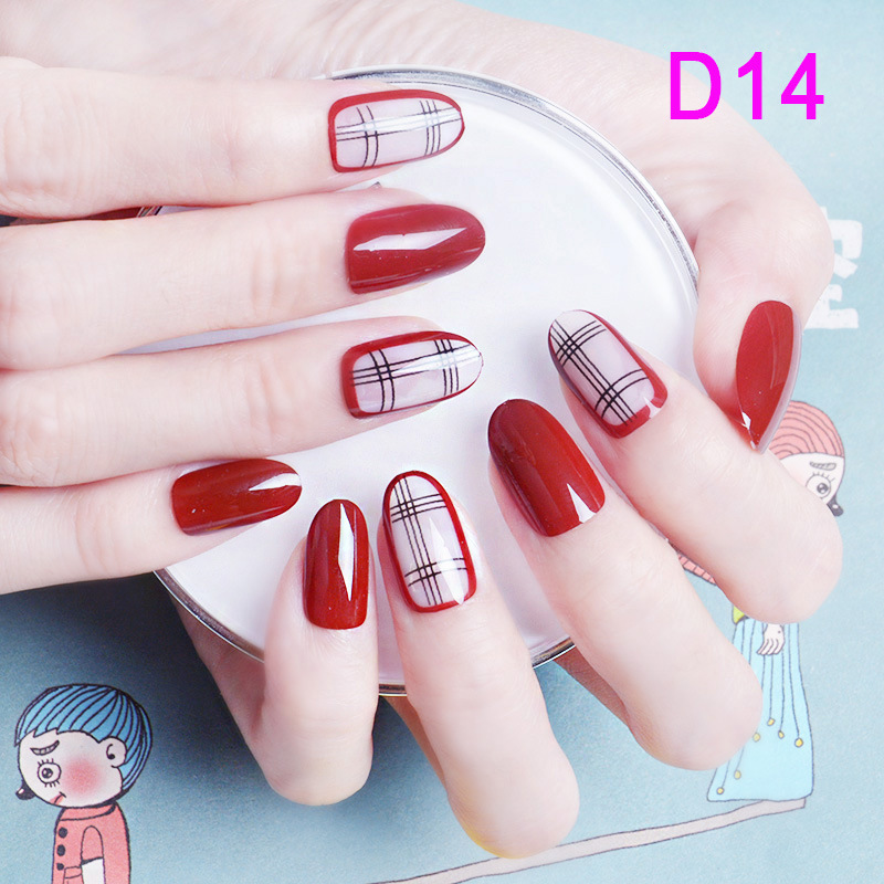 24 Stks/set Nep Nagels Druk Op Meisjes Vinger Schoonheid Valse Nail Art Tips Bright Shining 3D Diamond Inzoomen Franse nail Art Tips