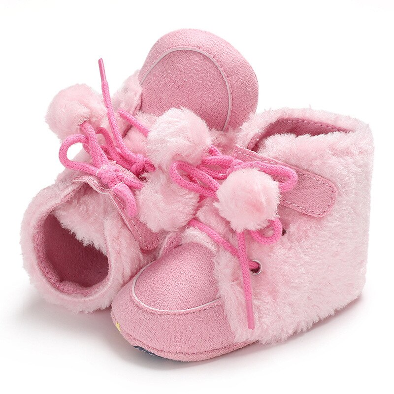 Winter Faux Fur Baby Schoenen Meisjes Jongens Warm Anti-Slip Casual Warm Sneakers Peuter Zachte Zolen Wandelschoenen