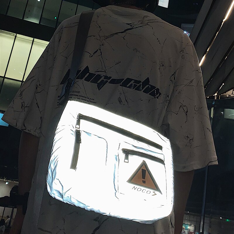 Bote Tasche mit großem fassungsvermöGen, originalmarke, funktional, modisch, Straße-Stil, japanischer werkzeugtasche, koreanischer reflektierender schultertasche