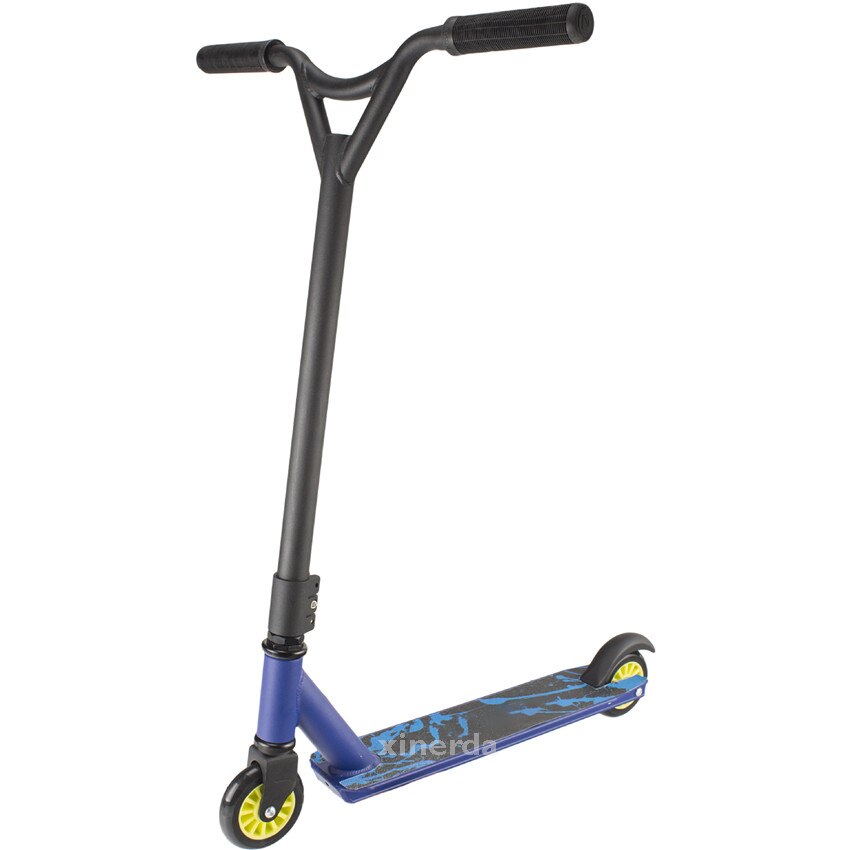 Trottinette pour les cascades, le freestyle et la vitesse, pour adulte,en alliage d&#39;aluminium, pour les pros, sports extrêmes, figures, cascadeurs, skateboard, skatepark,: Bleu