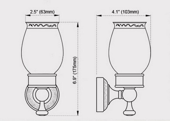 Soporte de cepillo de dientes de latón antiguo soporte de cepillo de dientes con Taza de cerámica única accesorios de baño ZD934