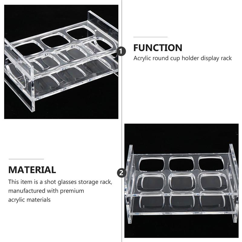 6/12 Hole Acrylic Shot Glass Holder Transparent Liquor Cup Display Rack Whisky Cup Serving Tray Bar Drinkware