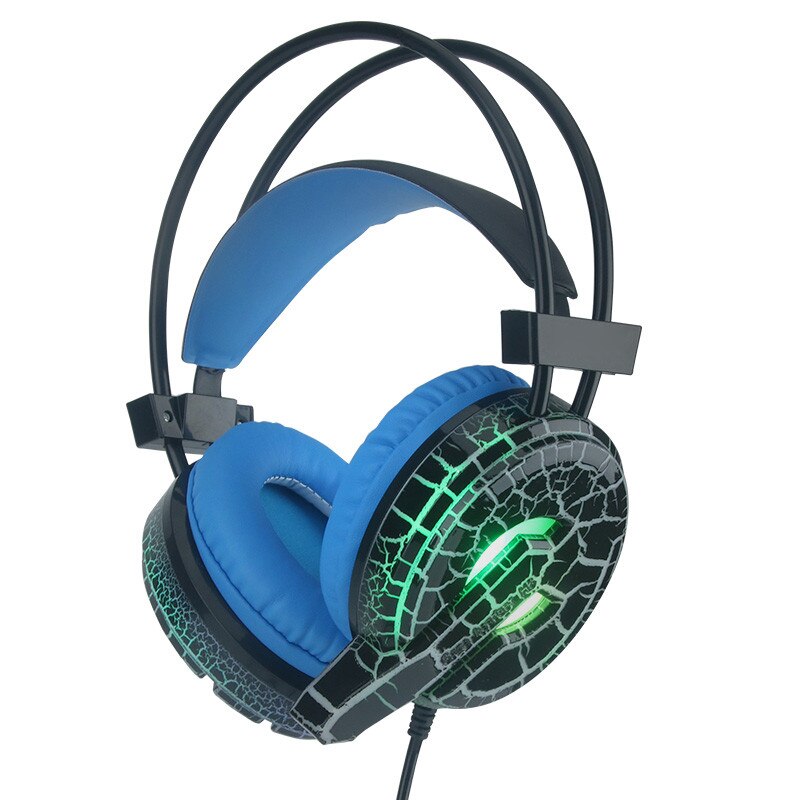 Gaming Headset LED Light Earphone Headphone With Microphone H6 For Computer Game PC Gamer Laptop: Blue