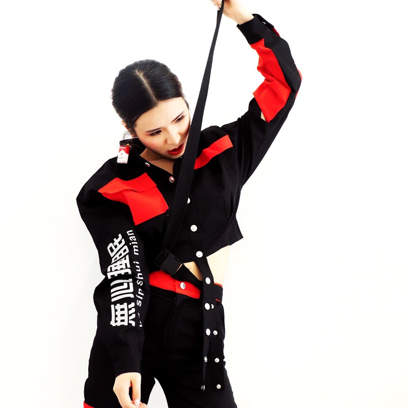 Hip Hop Costumes Female Jazz Team Performance Clothing Adults Street Dancing Stage Wear Loose Overalls Suit Rave Outfits DN4647