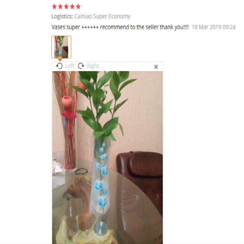 2 Pcs Portable Eco-friendly Flower Cute Foldable Vase Wedding Office Home Decoration Random PVC Plastic Flower Vase