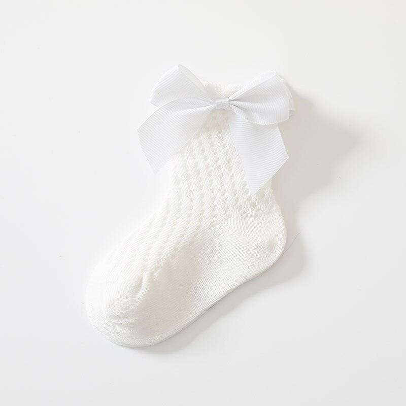 COBCO Marka małe dzieci dziewczyny skarpetki kokardka dla dzieci skarpety letnie dzieci siatka bawełna siatka hiszpańnarty styl dzieci 0-5 lat oddychające skarpety
