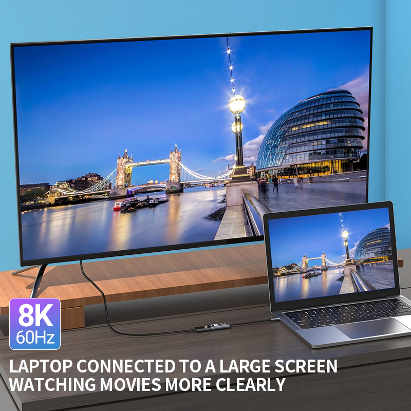 8K HD USB-C do Displayport konwerter typu C męskie na DP żeńskie złącze 8K 60Hz/4K 120Hz idealne dla Macbook Pro Dell
