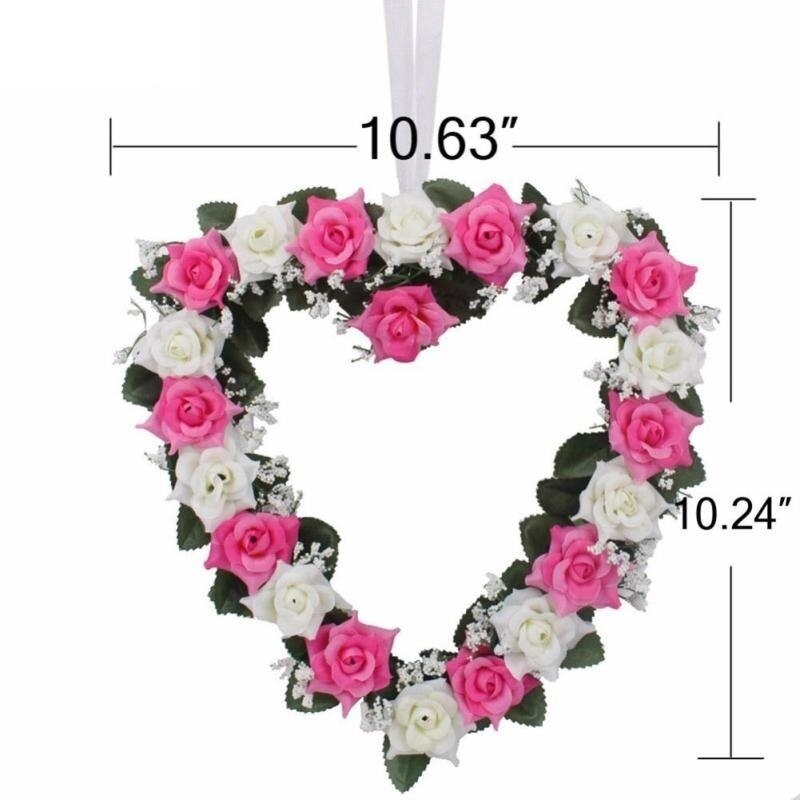 Hjerteformet rose dør væghængende kranse bryllupsfestival dekoration vej bly rose blomsterkrans festival forsyninger