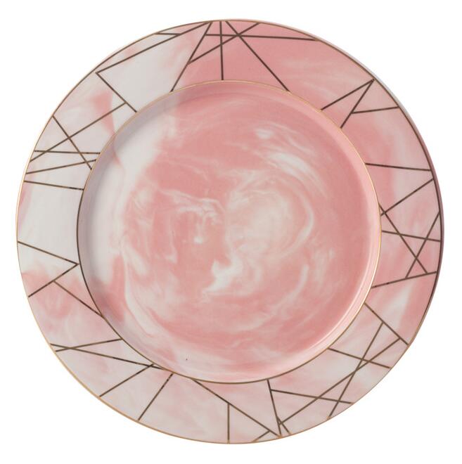 Europæisk stil guldtråd marmor tallerkener keramisk middagssæt porcelæn dessert tallerken bøf salat snack kage tallerkener service: 1 stk / 27.5cm
