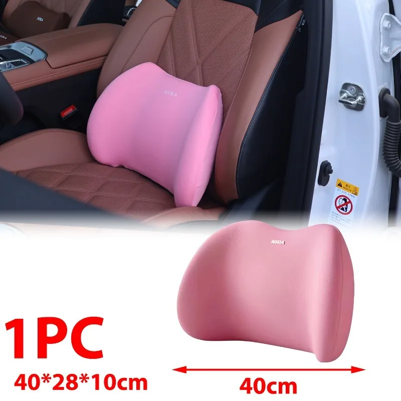 Juego de cojines de asiento de espuma viscoelástica para coche, reposacabezas y soporte de almohada Lumbar para comodidad de conducción, accesorios de cojín para el cuello trasero del coche: Morado