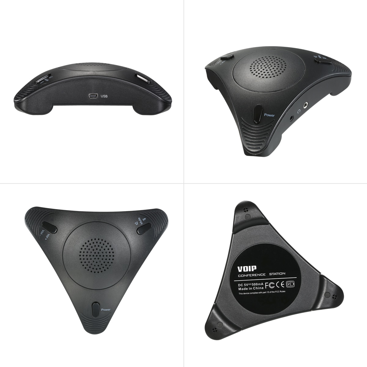 Usb konference computer mikrofon voip omnidirectional desktop kabelforbundet mikrofon indbygget højttaler support lydstyrke lydløs