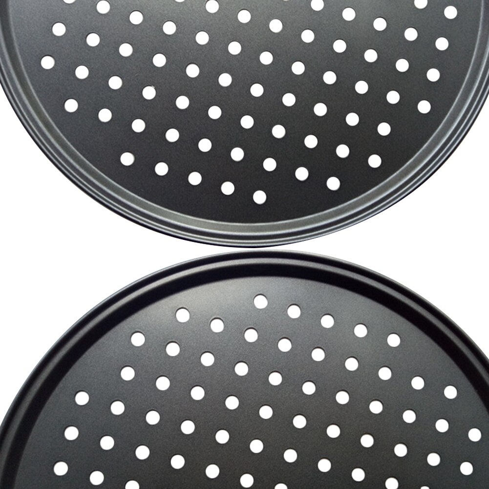 2 uds bandeja de Pizza utensilio para hornear 12 pulgadas fácil de usar bandeja para hornear pizzas bandeja de cocina antiadherente bandeja de molde antiadherente herramienta para hornear