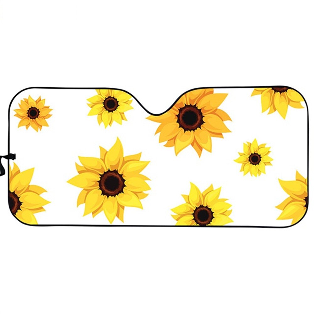 Éblouissement de soleil de bloc d'ajustement universel d'ombre de soleil automatique de tournesol jaune/UV/chaleur gardez votre couverture fraîche d'impression florale de fleur de soleil de bloqueur de voiture: KEA707035HC