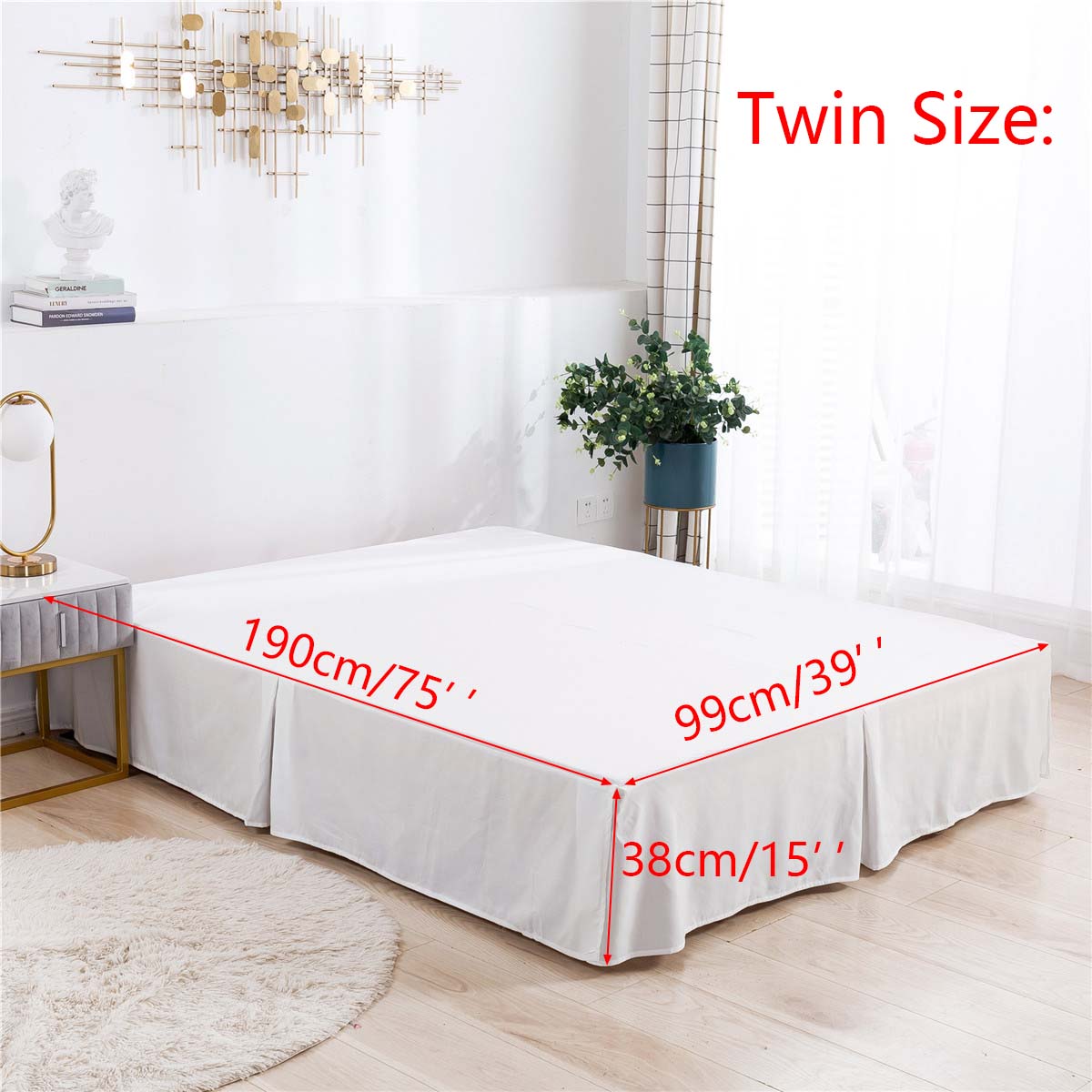 Bed Rok Wrap Rond Elastische Bed Shirts Met Bed Oppervlak Twin/Volledige/King/Queen Size Bed Rok sprei Op Het Bed Hoeslaken: Twin