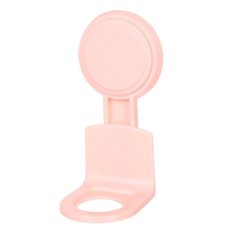 Plastic Wall Mount Soap Shower Gel Dispenser Bottle Hanging Hook Rack Hand Sanitizer Holder Bathroom Kitchen Organizer No Drill: pink