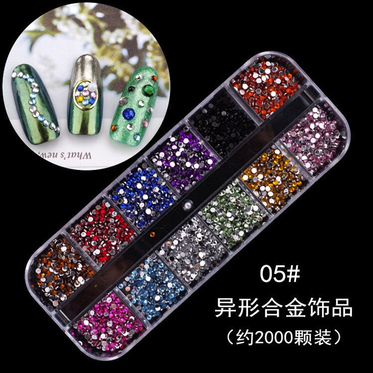 3D ongle cristal strass paillettes métal diamant Sequin Technique manucure ongle Art déco Nail Art bijoux: 05