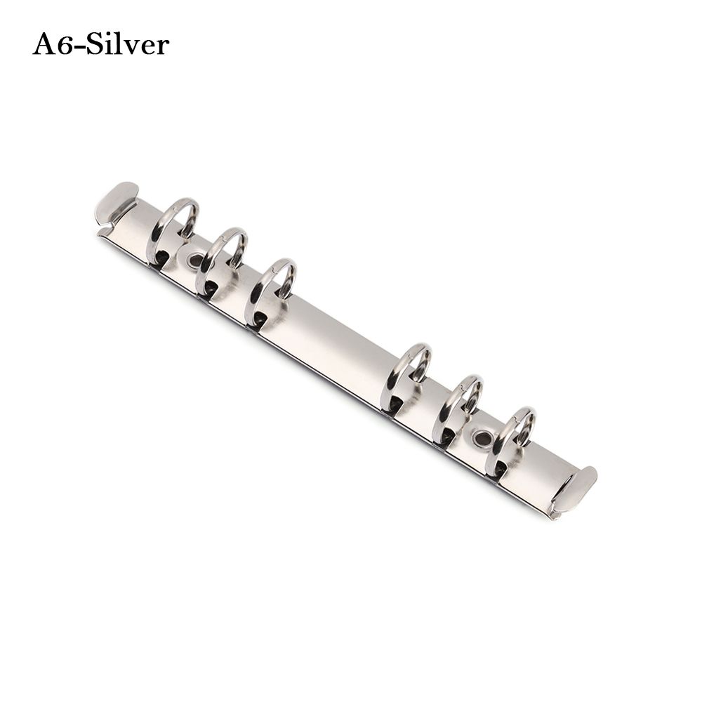 Metal Notebook Binding Hoops Stationery Refillable DIY Ring Binder Clip Loose-leaf Spring Spiral Rings File Folder Accessory: A6-Silver