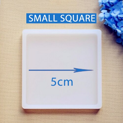 Geometric Epoxy Resin Silicone Mold DIY Round Cup Mat Pad Handmade Crafts Making Molds Transparent Square Round Mirror Mould: Square silicon mold1