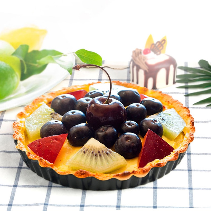 6 stk 10cm mini pai muffins cupcake form tidligere pai pizza kake form ikke-pinne terte quiche avtagbar løs bunn rund bakeform