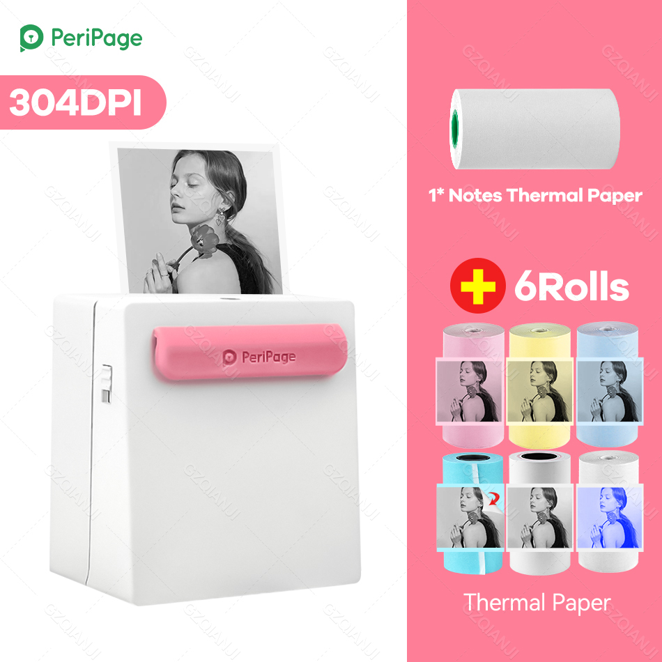 Peripage Mini Pocket Printer Draadloze Thermische Photo Printer Labels Android Iphone Kids A8 Navidad Regalos Impresora: PK add 6 Group
