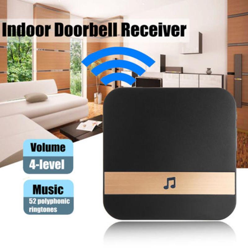 Sort 433.0 mhz wifi dørklokke klokke visuel dørklokke klokke universal dør hardware husmarked kontor vandtæt plug-in klokke
