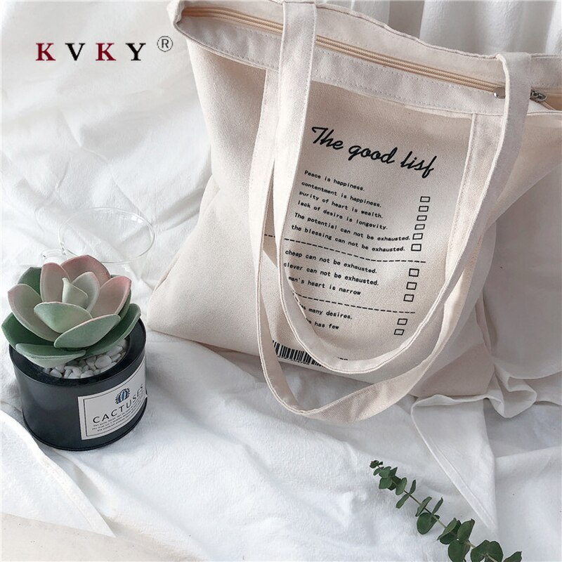 Dames canvas schoudertas grote capaciteit katoenen stoffen boodschappentassen dames handtas opvouwbare herbruikbare strandtas