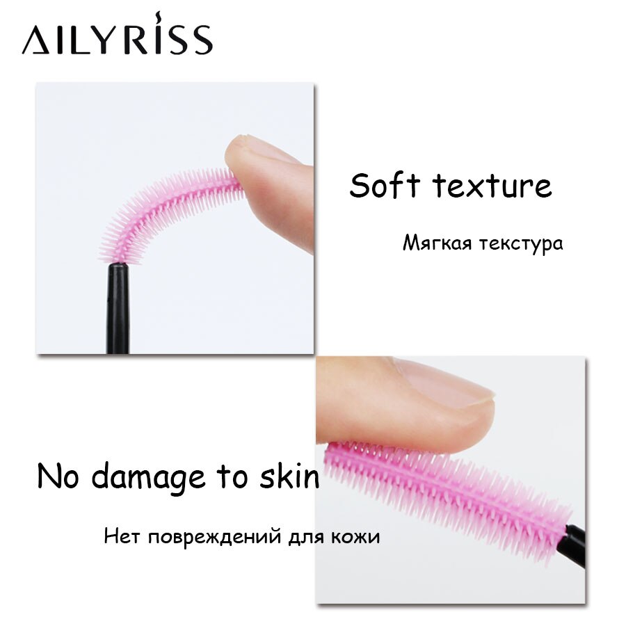Brosse à sourcils en Gel de Silicone pour femmes, 500 pièces, peigne, Mascara, baguette, Extension de cils, bâton de Mascara, beauté