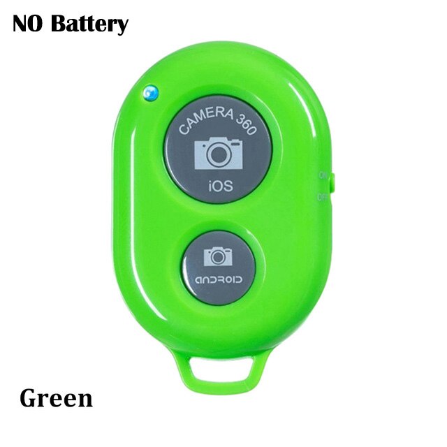 Wireless Bluetooth Remote Control Camera Shutter Release Selfie Button Controller Self-Timer Clicker for iOS Android Devices: Green no battery