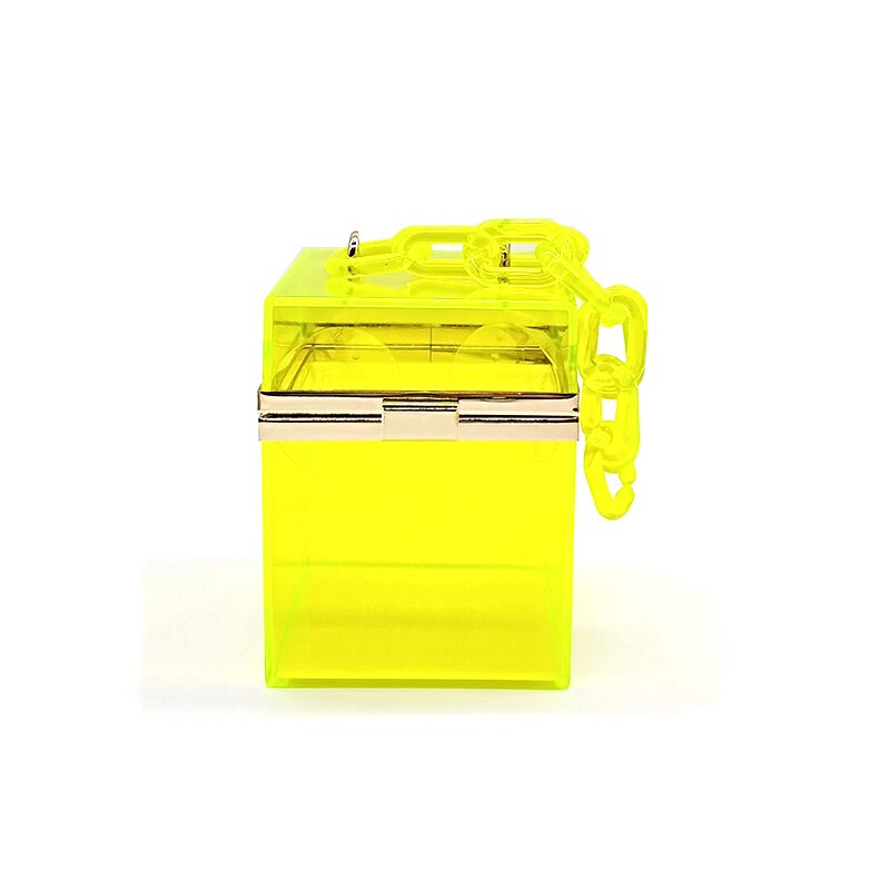 Gute version damen abendparty handtaschen tote square boutique box durchsichtige plastik fester beutel: Gelb