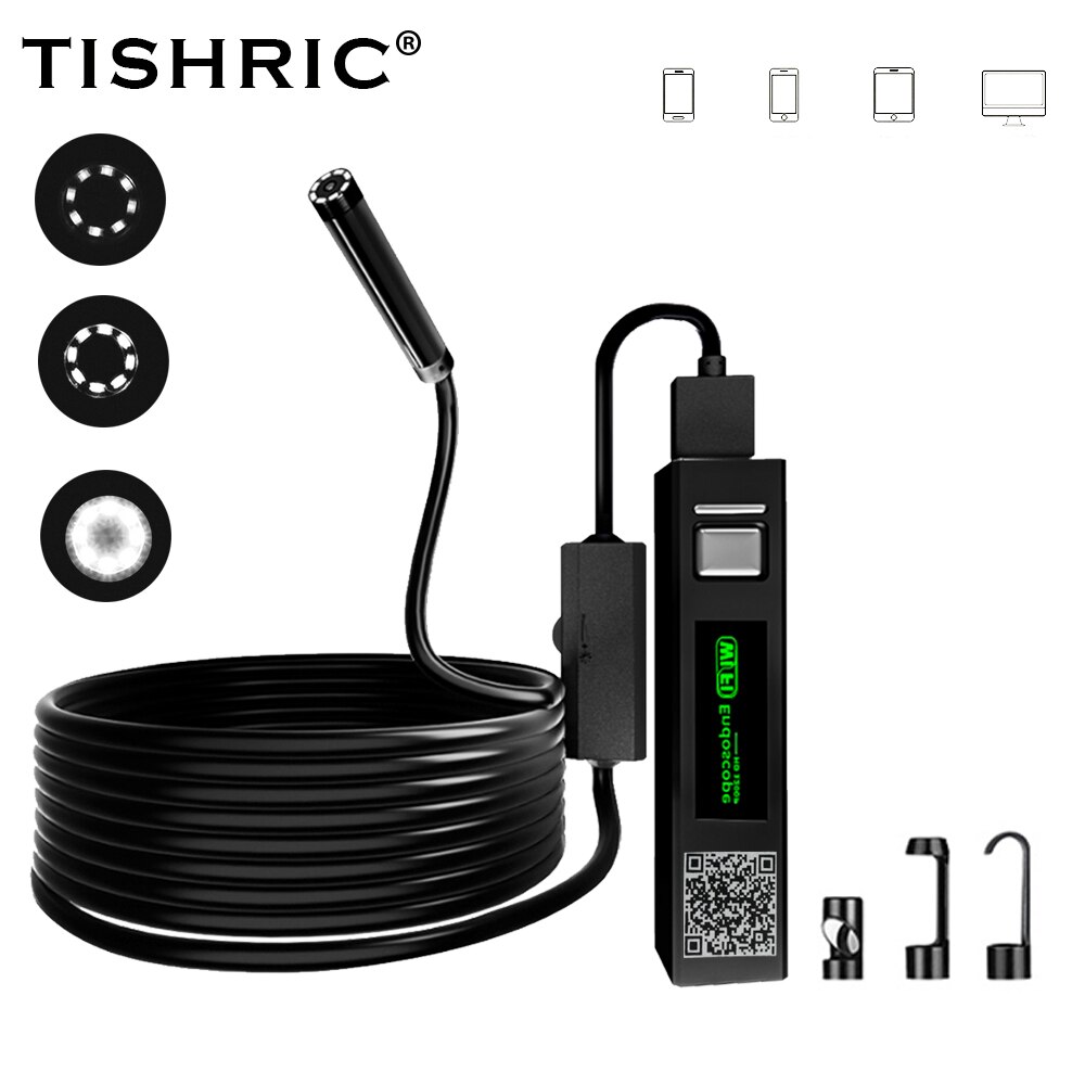 Tishric Wifi Endoscoop Camera Voor Smartphone1200P Endoscoop Voor Auto 'S Riool/Pijp/Inspectie Camera Monitor Industriële Endoscoop: Default Title