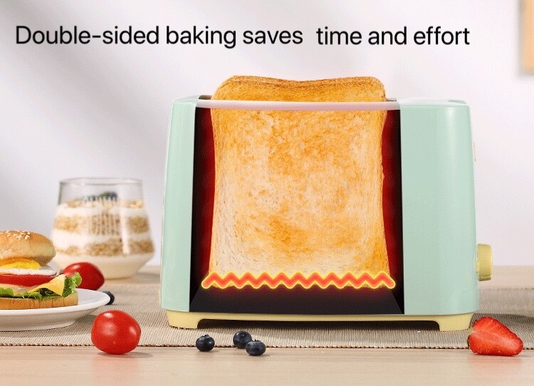 Portable Household Automatic Toaster Maker 2 Slices with Dust Cover Roaster Toast Sandwich Grill Oven For Breakfast