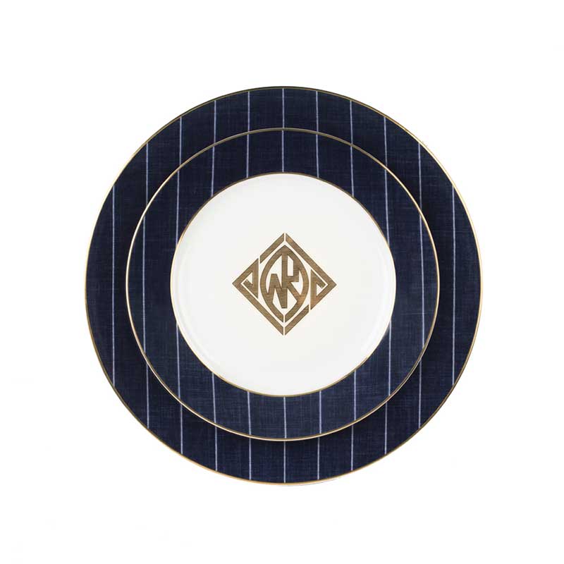 Blue dinner plate bone china dessert plate for steak kitchenware