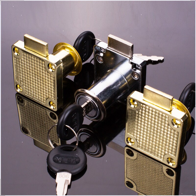 High-grade Desk Drawer Lock 22/32mm Silver Gold Blcak Wardrobe Locks Cabinet Locks Furniture Cam Locks Drilling with Keys