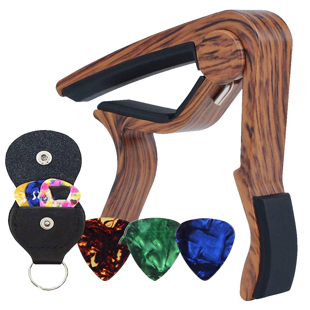 Met Picks Voor Akoestische Gitaren Thuis Gitaar Capo Houtnerf Beginner Mandoline Ukulele Tone Aanpassen Live Performance