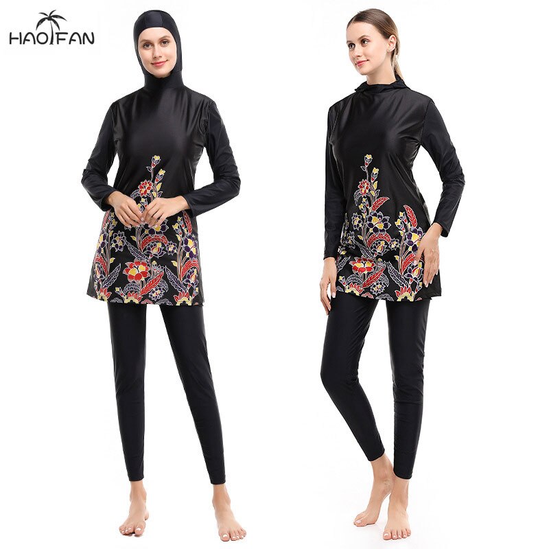 Muslim Swimwear Set - 2 Piece Hijab Burqini - Long Sleeve Top & Pants - Modest Islamic Swimsuit