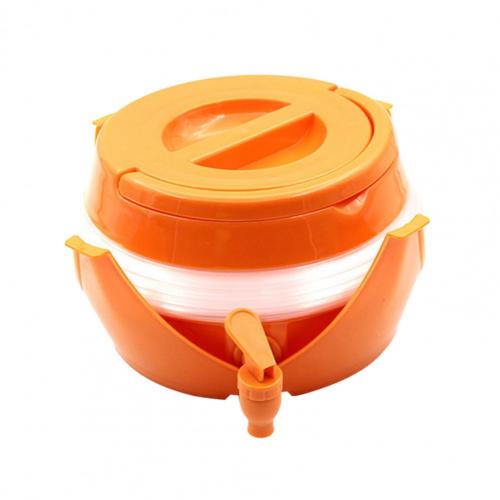 5.5L/7.5L Retractable Folding Bucket Ultralight Camping Water Storage Dispenser Outdoor camping water dispenser bucket Picnic: M Orange