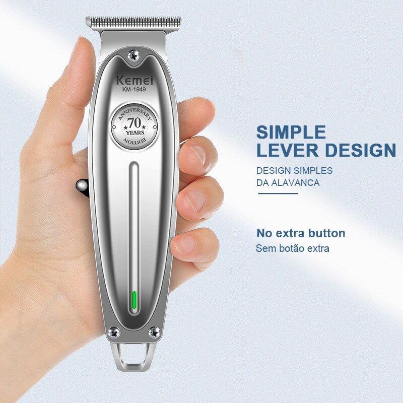 Cortadora de pelo Kemei para hombres, recortadora de pelo recargable, cortadora eléctrica de cualquier talla de Metal, máquina de corte de pelo, herramientas de salón