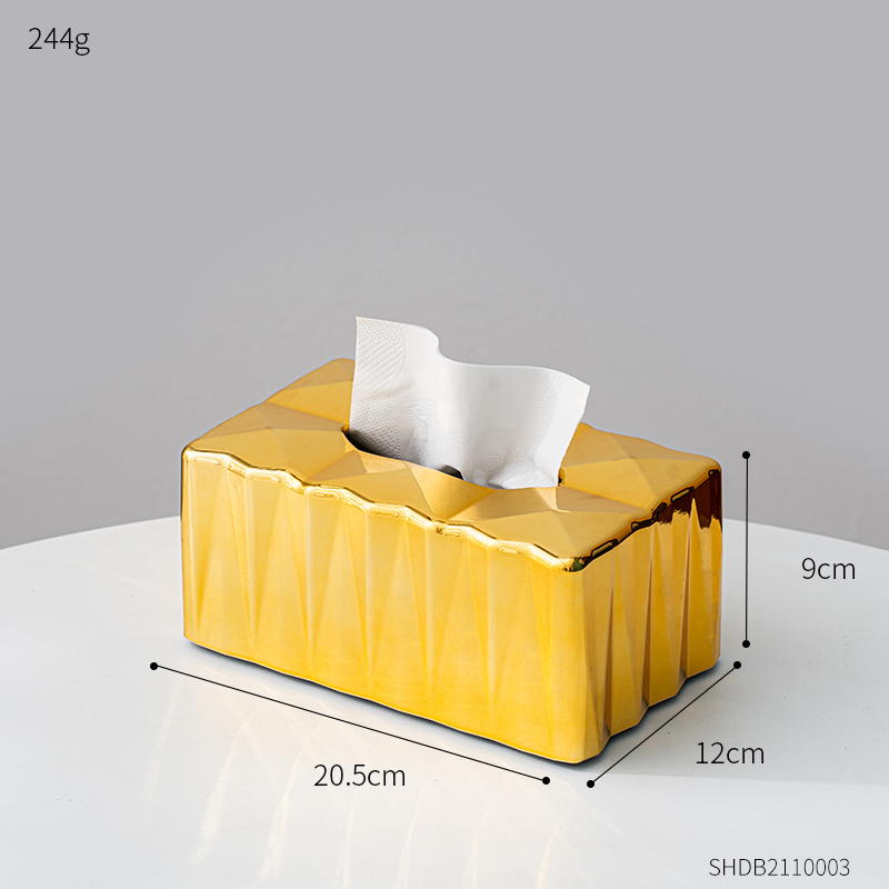 Tissue Box Holder Modern Tissue Boxes Home Decoration Bathroom Napkin Holder Living Room Decoration Decorative Box Napkin Holder: B-Golden